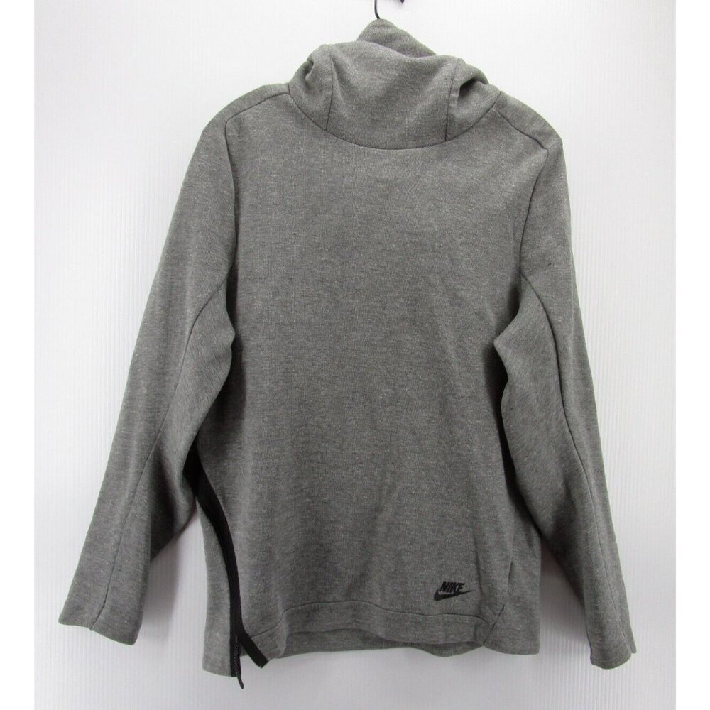 Nike Sweatshirt Small Pullover Hoodie Side Zip Heathered High Neck